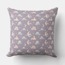 Pastel Hemel Maan Sterren Wolken Aquarel