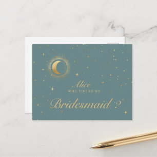 Pastel Hemelboog Ma Bride maid Briefkaart
