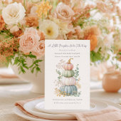 Pastel Herfst Pompoen Baby shower Kaart