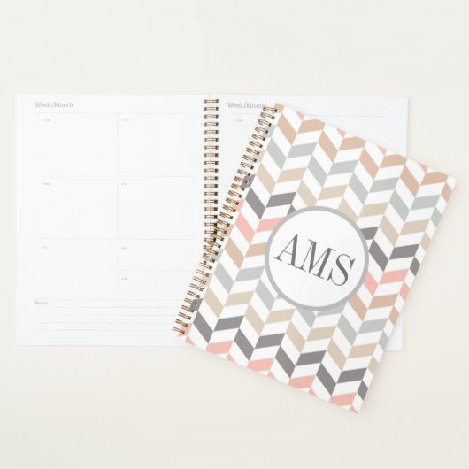 Pastel Herringbone Monogram Planner (Display)