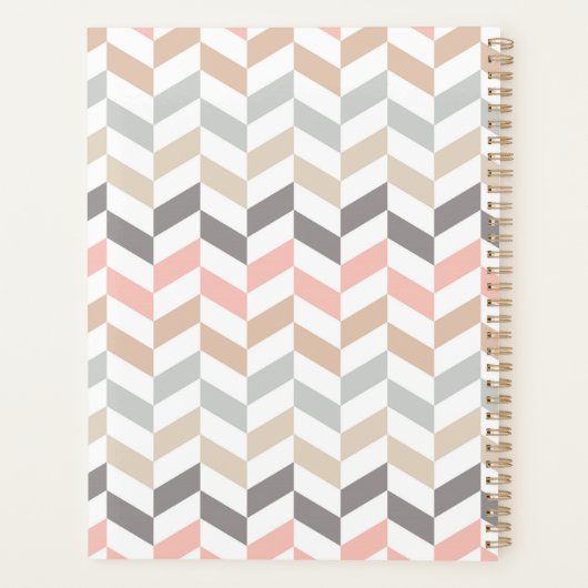 Pastel Herringbone Monogram Planner (Achterkant)