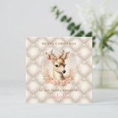 Pastel Herten Luxe Naam Kerst Kaart (Staand voorkant)