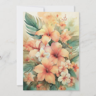 Pastel Hibiscus Feestdagenkaart