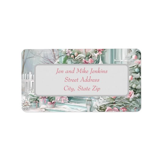 Pastel Holiday Retour Adreslabels Etiket (Voorkant)
