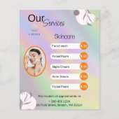 Pastel Holografisch Elastische Lijst van Diensten Flyer (Voorkant)