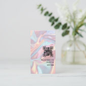 Pastel Hologram Textuur Visitekaartje  (Staand voorkant)