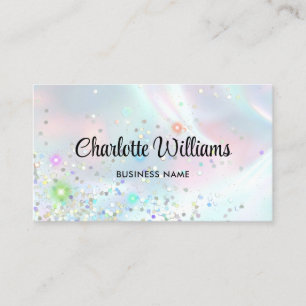 Pastel Holographic Elegant Glitter Iridescent Visitekaartje