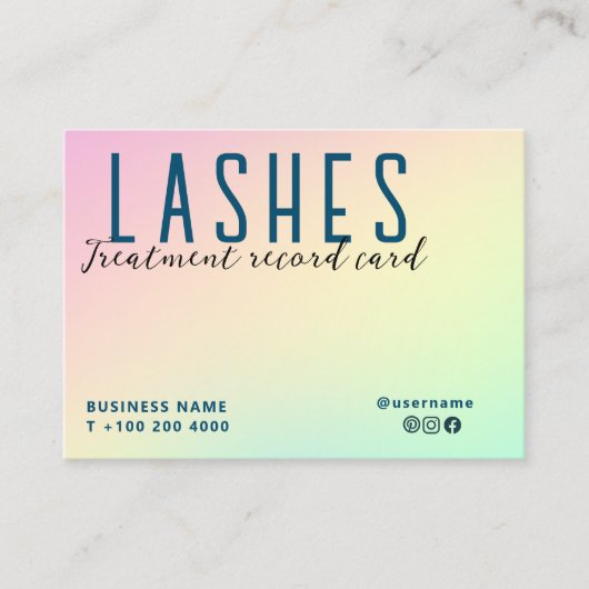 Pastel Holographic Eyelash Extension Carte du doss (Devant)