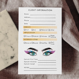 Pastel Holographic Eyelash Extensions Carte