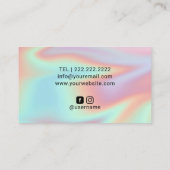 Pastel Holographic Glitter Drift Beauty Salon Visitekaartje (Achterkant)