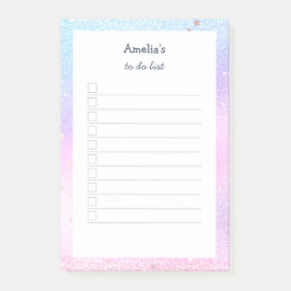 Pastel Holographic Glitter Stars die bedoeld zijn  Post-it® Notes