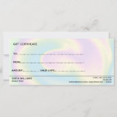 Pastel Holographic Unicorn carte cadeau moderne (Dos)