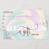 Pastel Holographic Unicorn carte cadeau moderne (Devant / Derrière)