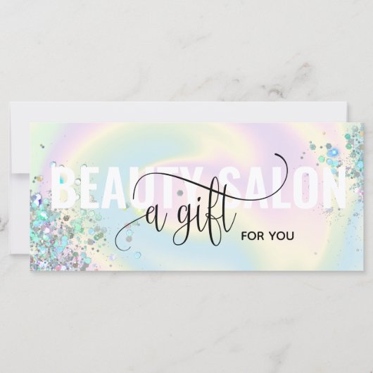 Pastel Holographic Unicorn carte cadeau moderne (Devant)