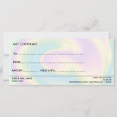 Pastel Holographic Unicorn carte cadeau moderne (Dos)