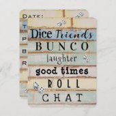 pastel hout bunco party uitnodiging (Voorkant / Achterkant)