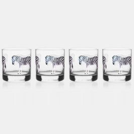 Pastel Hue Zebra Print Drinkware Set Whisky Glas