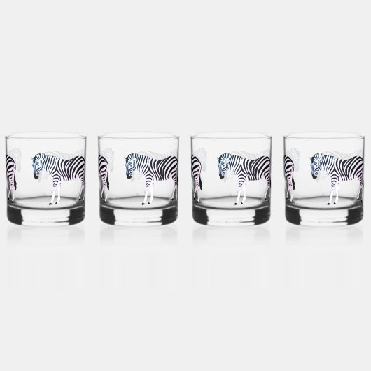 Pastel Hue Zebra Print Drinkware Set Whisky Glas (Achterkant)