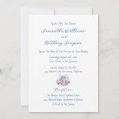 Pastel Hydrangea Flowers Faire-part de mariage (Dos)