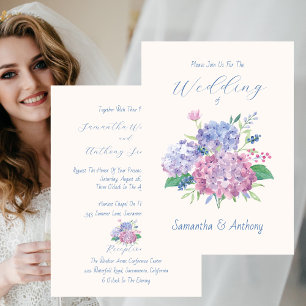 Pastel Hydrangea Flowers Weddenschap Kaart