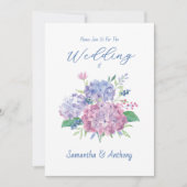 Pastel Hydrangea Flowers Weddenschap Kaart (Voorkant)