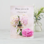 Pastel Hydrangeas À Mason Jar Invitation Anniversa (Debout devant)