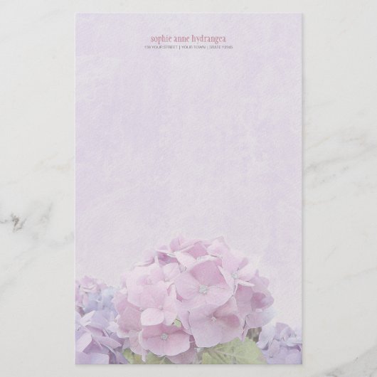 Pastel Hydrangeas Briefpapier (Voorkant)