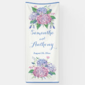 Pastel Hydrangeas - Verticale bruiloft Banner (Verticaal)