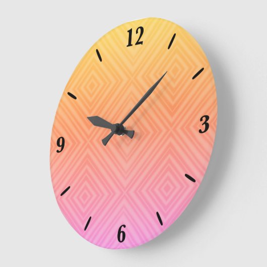 Pastel Hypnotische Diamant Moderne Pop Kunst Grote Klok (Hoek)