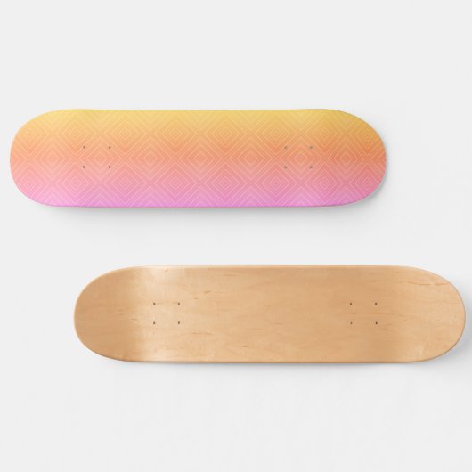  Pastel Hypnotische Diamant Moderne Pop Kunst Skateboard (Horizontaal)