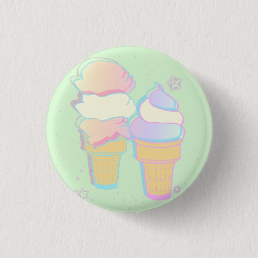 Pastel Ice Cream Button - Mint (Voorkant)