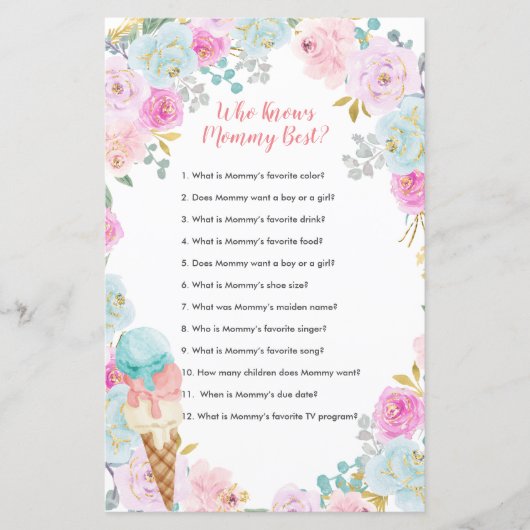 Pastel Ice Cream Floral die mama het beste spel ke (Voorkant)