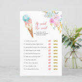 Pastel Ice Cream Floral zei dat ze Kaart zei (Staand voorkant)