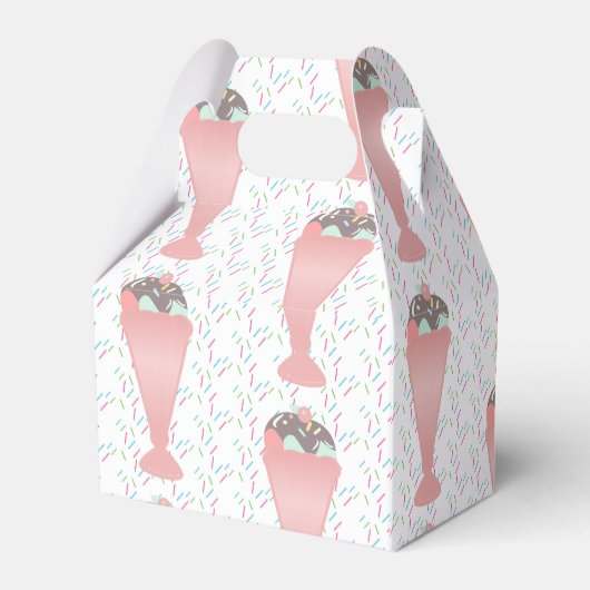 Pastel Ice Cream Sundae Sprinkles Birthday Party Bedankdoosjes (Achterkant)