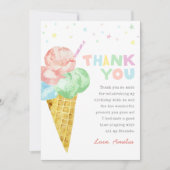 Pastel Ice Cream Verjaardag Dank u kaart (Voorkant)