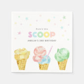 Pastel Ice Cream Verjaardagsfeestje Servetten (Voorkant)