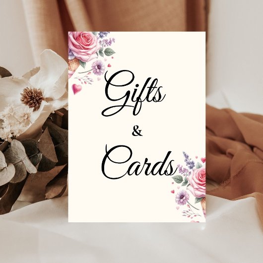 Pastel Ice Cream Vrijgezellenfeest Cadeaus & Kaart Reclamebord Met Voetstuk