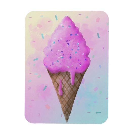 Pastel Ijs Kegel druipen Magneet (Verticaal)
