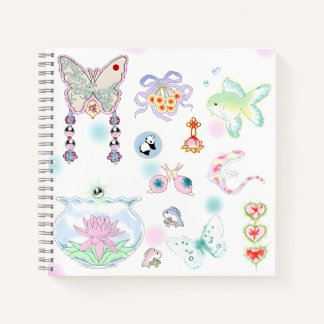 Pastel illustratieset notitieboek