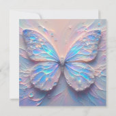 pastel impasto faire-part de mariage papillon mode (Dos)