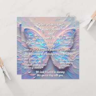pastel impasto faire-part de mariage papillon mode