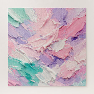 Pastel Impasto Penselen Abstract Legpuzzel