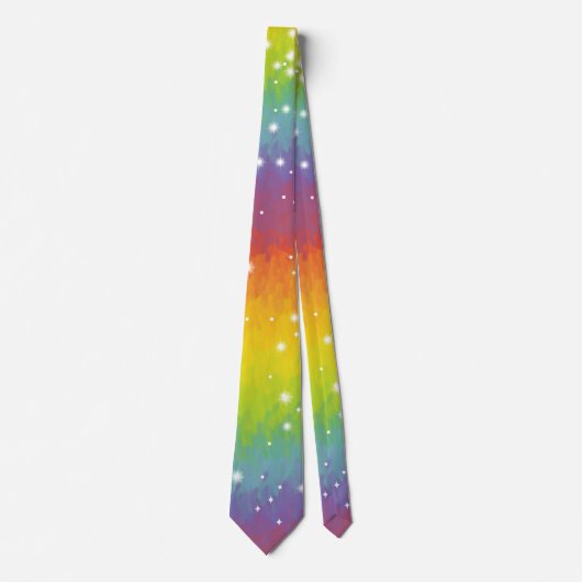 Pastel Impressionist Rainbow Sparkle Celebration Stropdas (Voorkant)