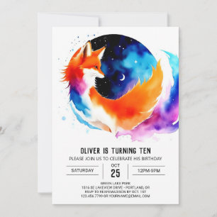 Pastel in de Bossen Fox Verjaardagsfeestje Kaart