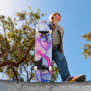 Pastel Internet Girl Ster Bril Skateboard