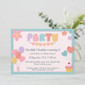 Pastel Invitation d'anniversaire (Debout devant)