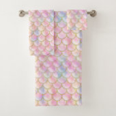 Pastel Iridescent Mermaid Scales Patroon Bad Handdoek (Insitu)