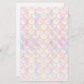 Pastel Iridescent Mermaid Scales Patroon Briefpapier (Voorkant / Achterkant)