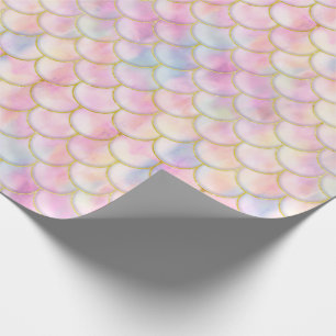 Pastel Iridescent Mermaid Scales Patroon Cadeaupapier