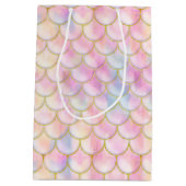 Pastel Iridescent Mermaid Scales Patroon Medium Cadeauzakje (Achterkant)